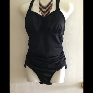 Lands' End Black Women's One Piece Swimsuit